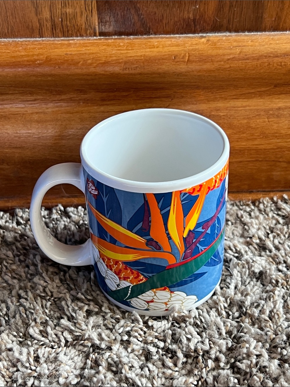 Hilo Hattie Colorful Tropical Ceramic Mug coffee Bird of Paradise lei tea z2